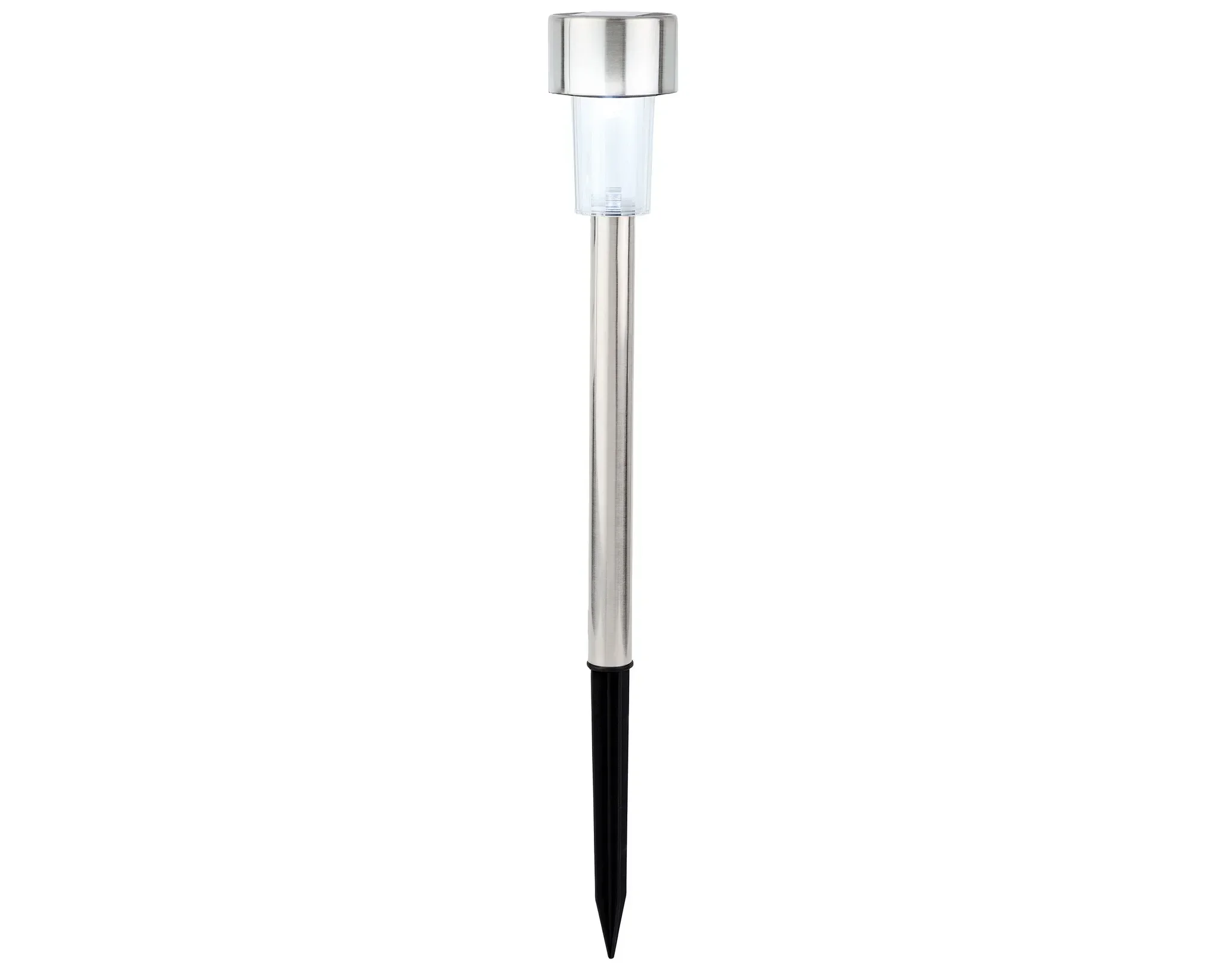 LED Solarleuchte Gartenstecker 24 cm, Edelstahl, kaltweiß